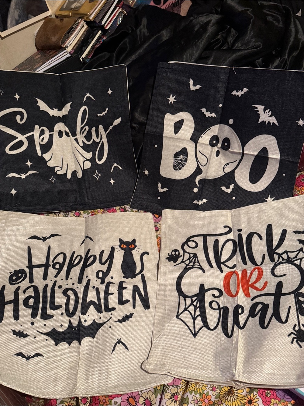 4 Piece Halloween Themed Pillow Covers!! (New)
